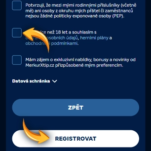 merkurxtip registrace - doplnte udaje