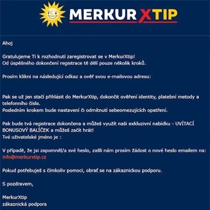 merkurxtip registrace - overeni emailu a telefonu