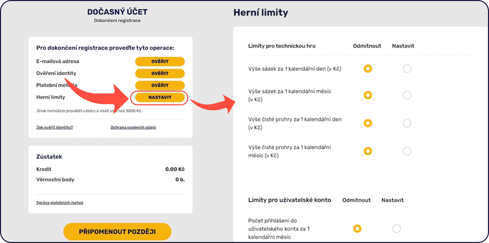 Forbes Casino registrace - jak nastavit hern&iacute; limity